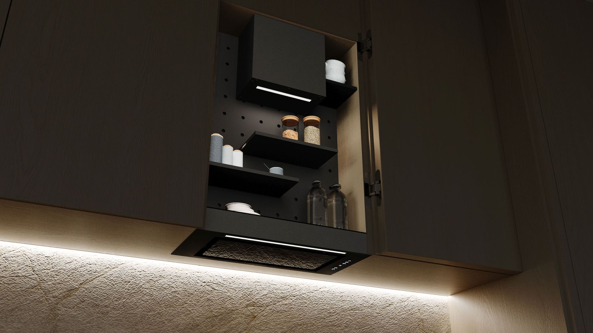 Витяжка вбудована Micra Space Black Matt - Чорний мат - Візуалізації 6