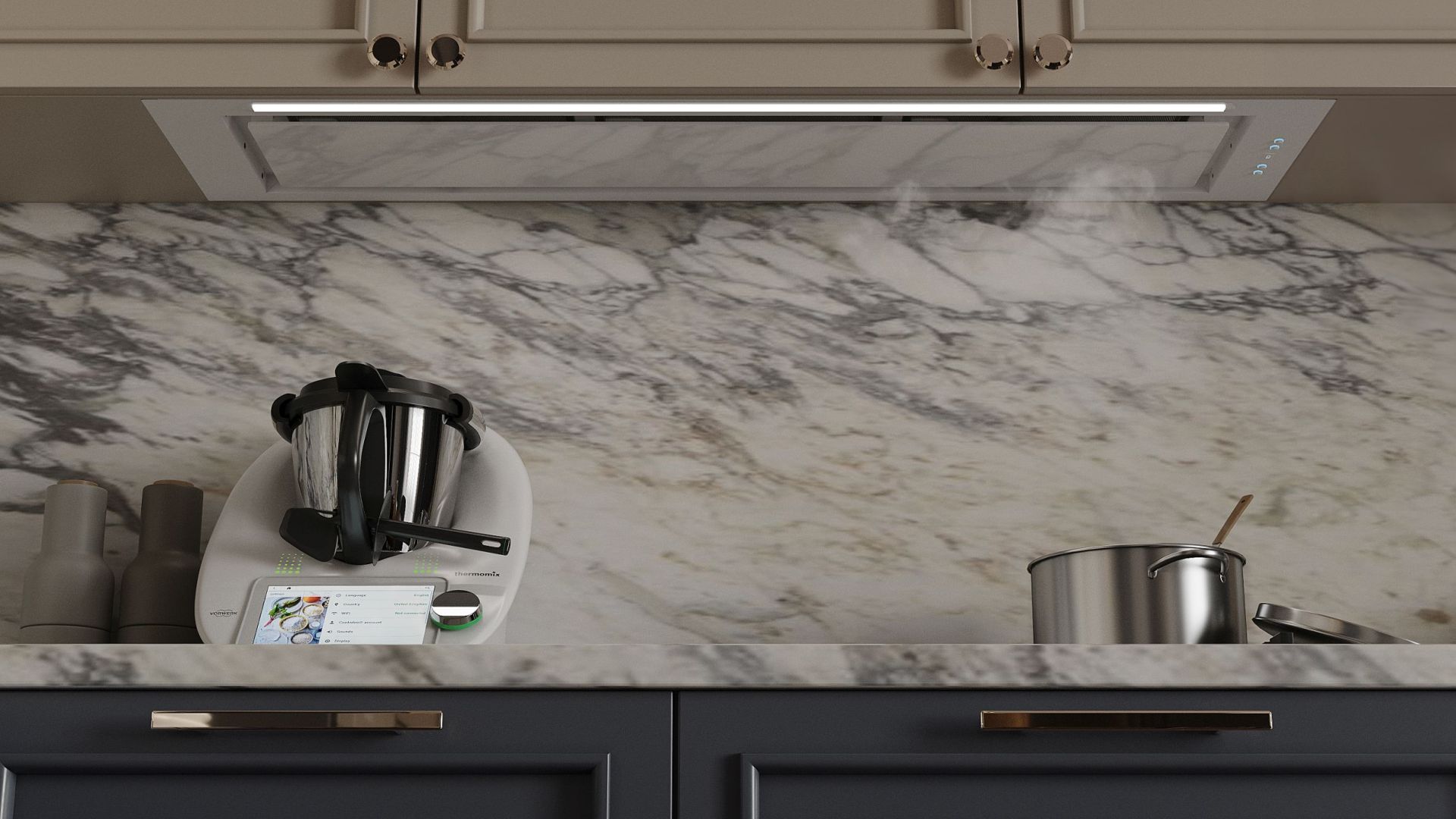 Витяжка вбудована Micra White Matt 120 cm - Білий матовий - Візуалізації 3