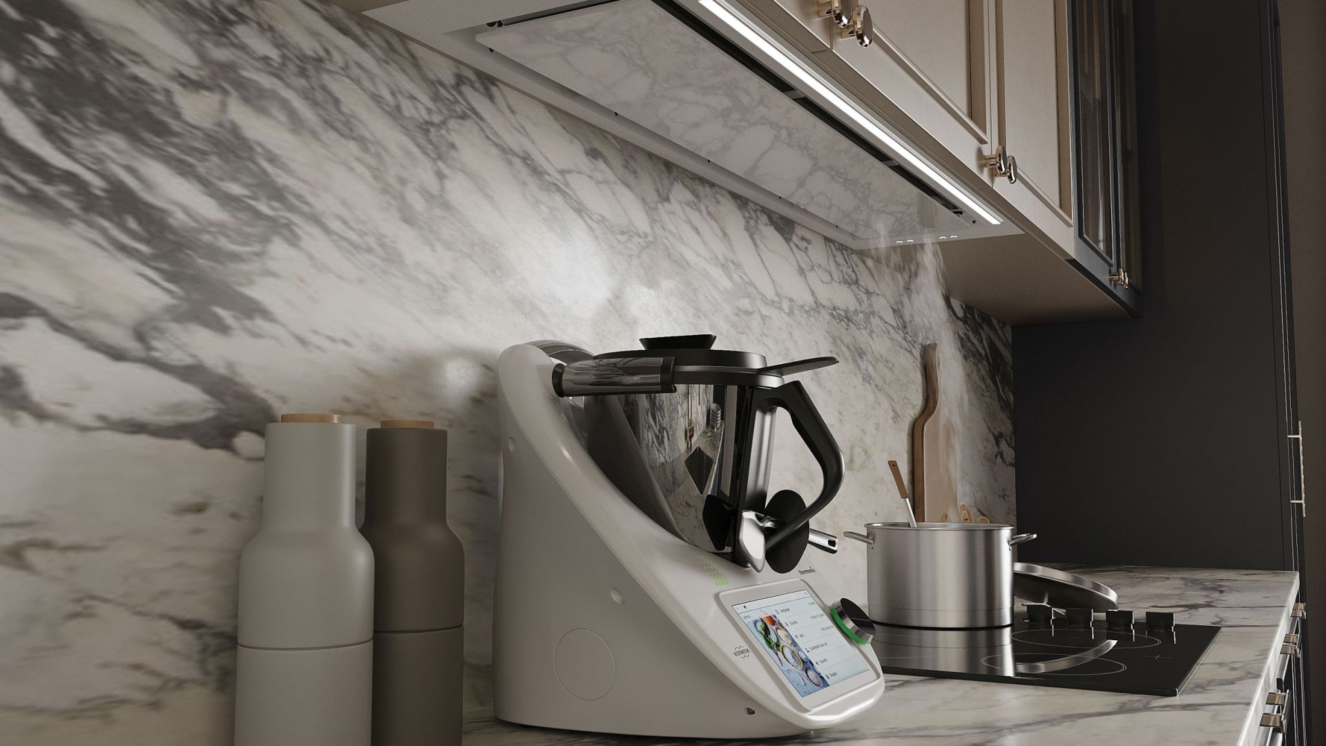 Витяжка вбудована Micra White Matt 120 cm - Білий матовий - Візуалізації 4