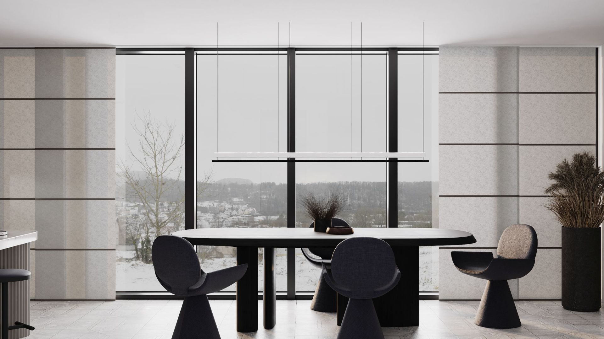 Витяжка острівна Oval Black Matt - Чорний мат - Візуалізації 3