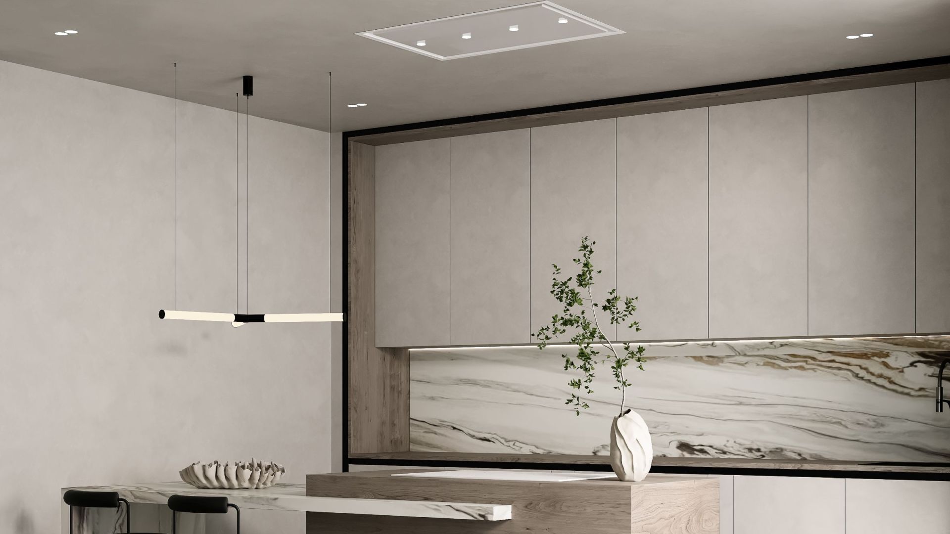 Витяжка стельова Planet Super Slim White - Білий - Візуалізації 4