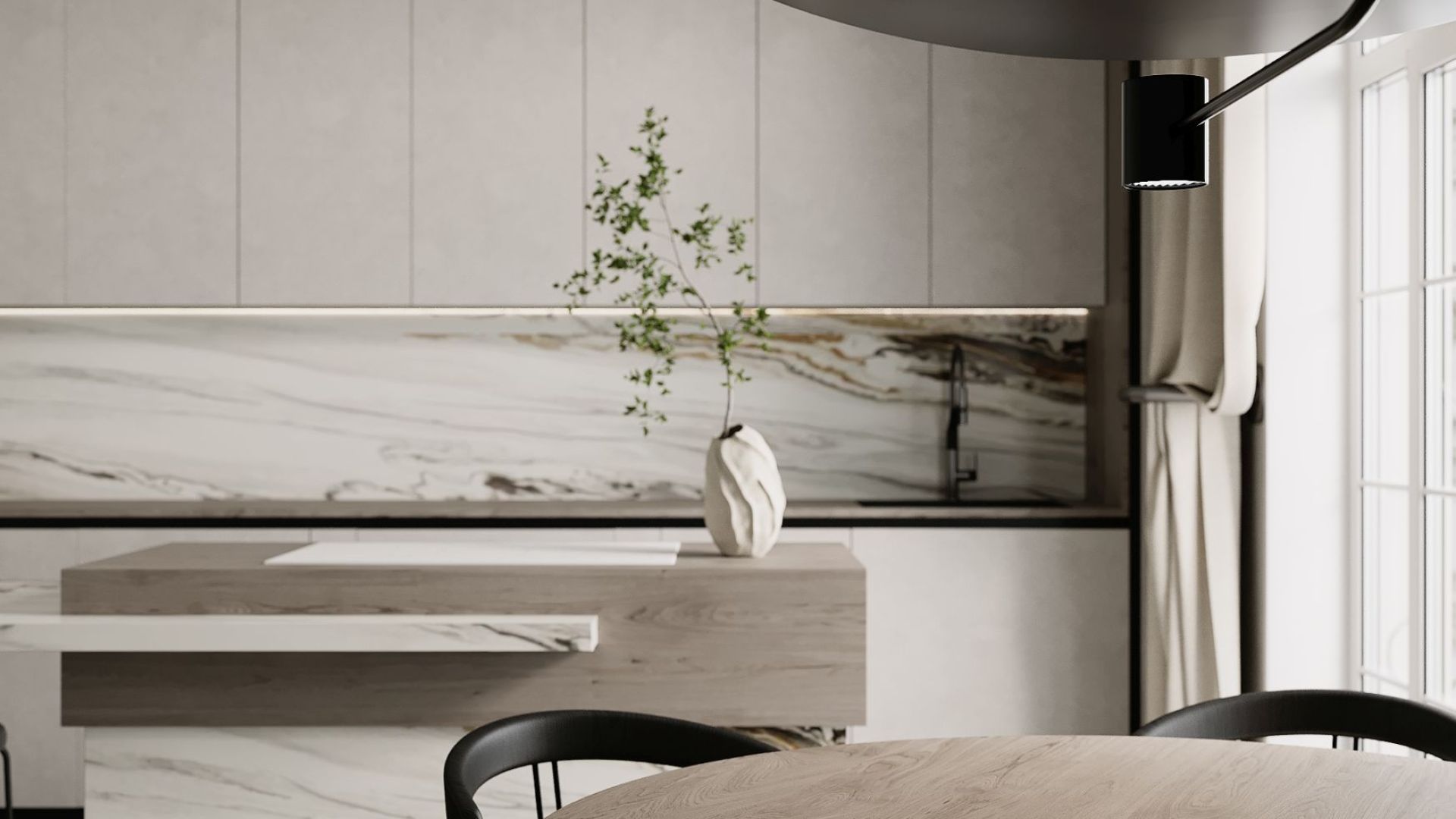 Витяжка стельова Planet Super Slim White - Білий - Візуалізації 6