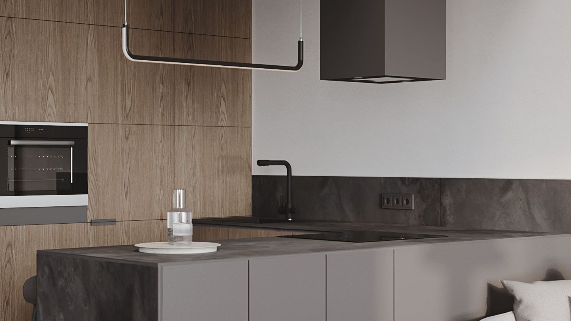 Витяжка острівна Quadro Black Matt - Чорний мат - Візуалізації 6