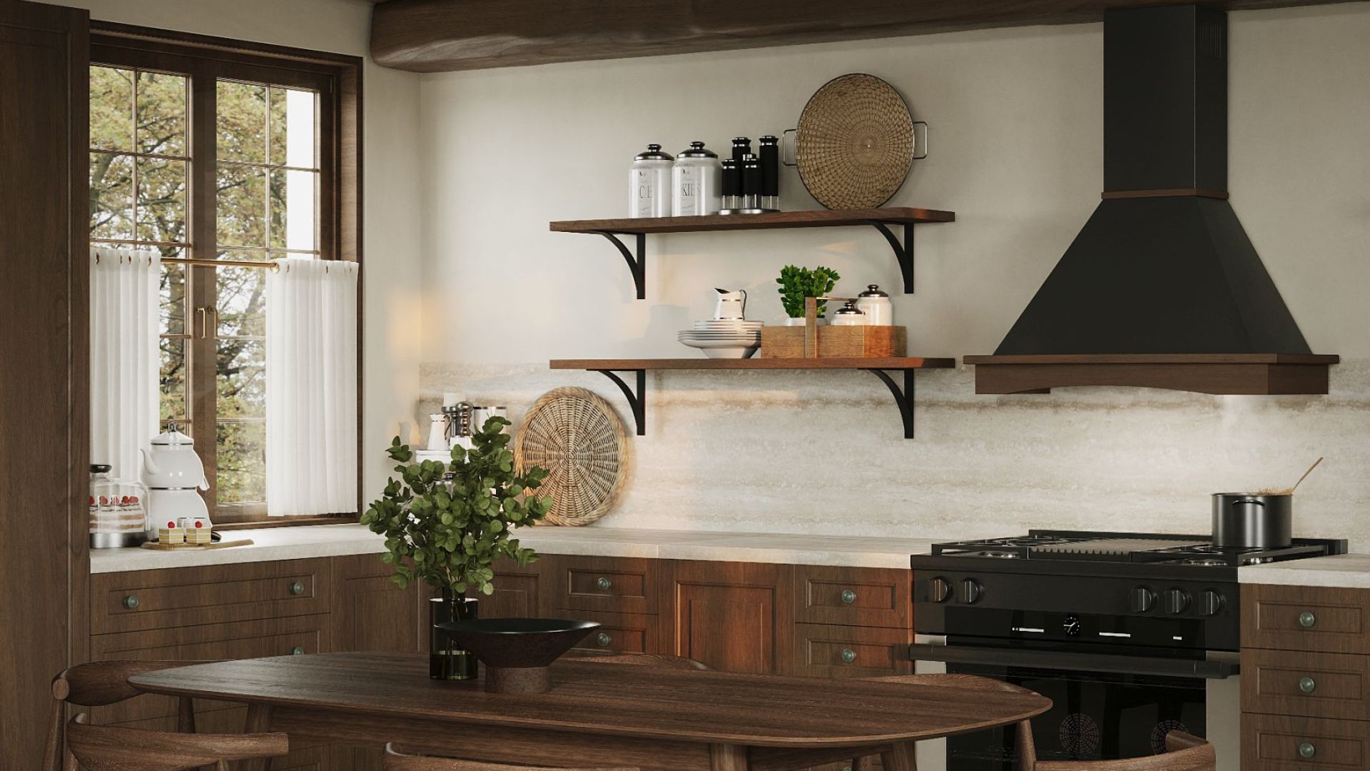 Витяжка рустикальна Rustic Black Matt - Чорний мат - Візуалізації 3