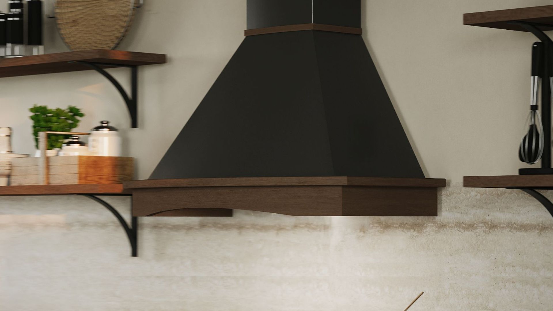 Витяжка рустикальна Rustic Black Matt - Чорний мат - Візуалізації 4