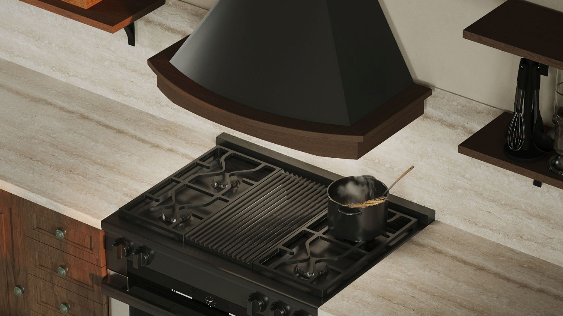 Витяжка рустикальна Rustic Black Matt - Чорний мат - Візуалізації 8