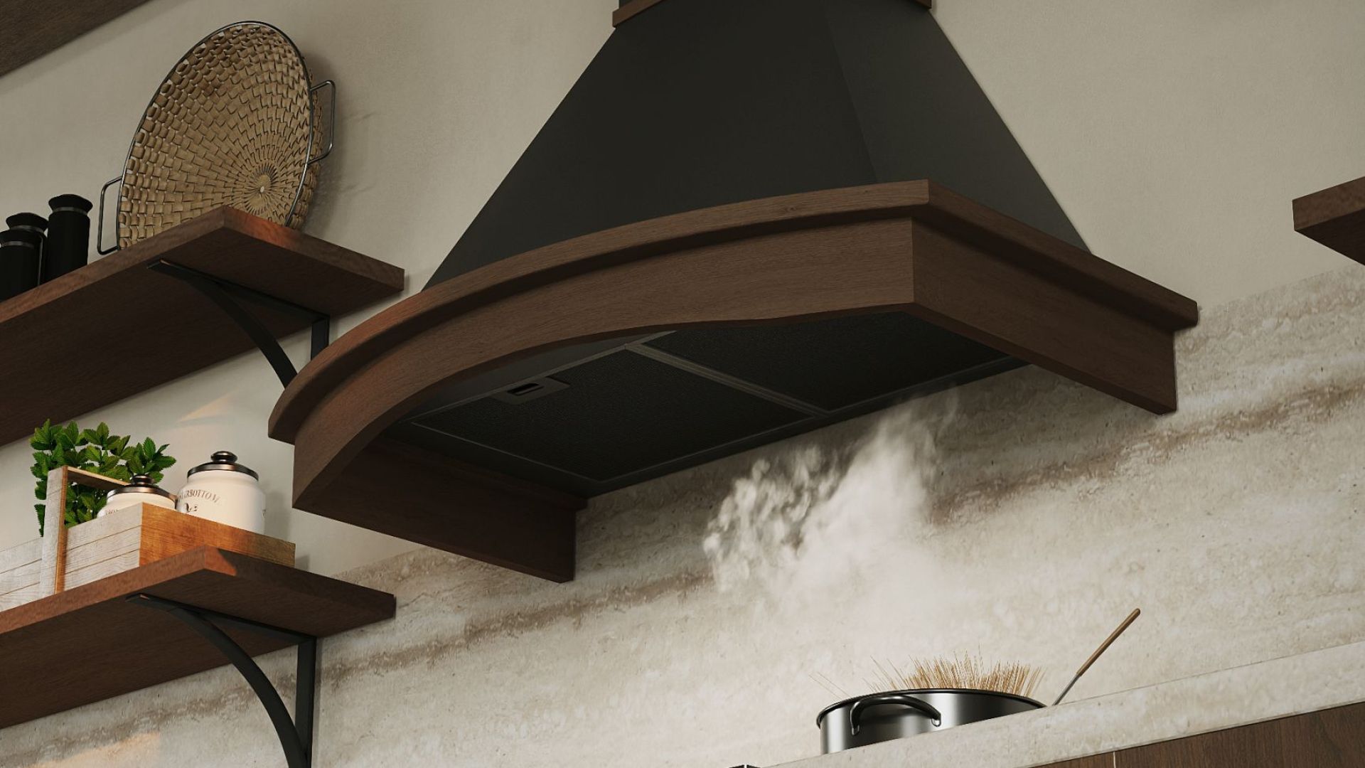 Витяжка рустикальна Rustic Black Matt - Чорний мат - Візуалізації 9