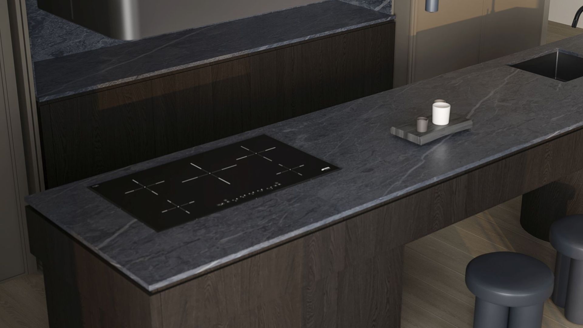 Витяжка острівна Sven Black Matt - Чорний мат - Візуалізації