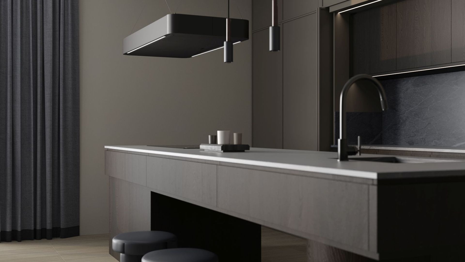 Витяжка острівна Sven Black Matt - Чорний мат - Візуалізації 6