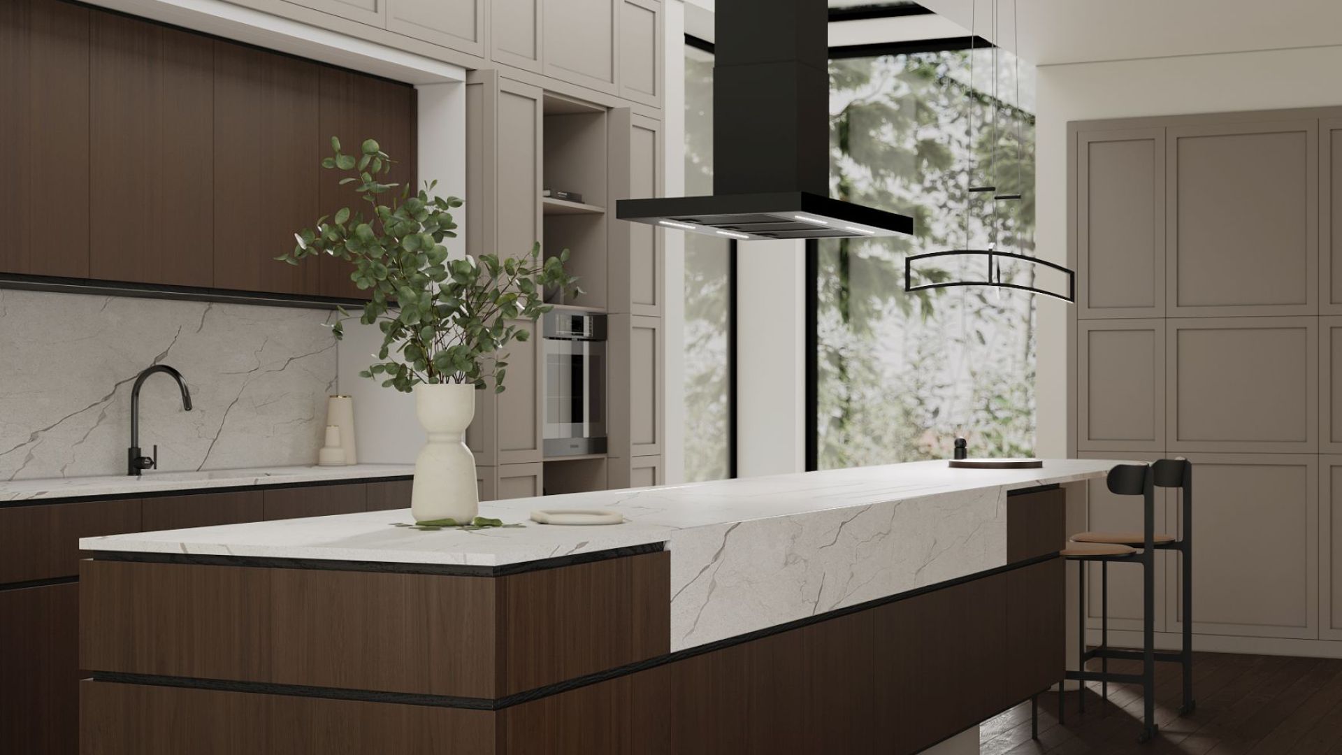 Витяжка острівна Sento Eco Island Black Matt - Чорний мат - Візуалізації 2