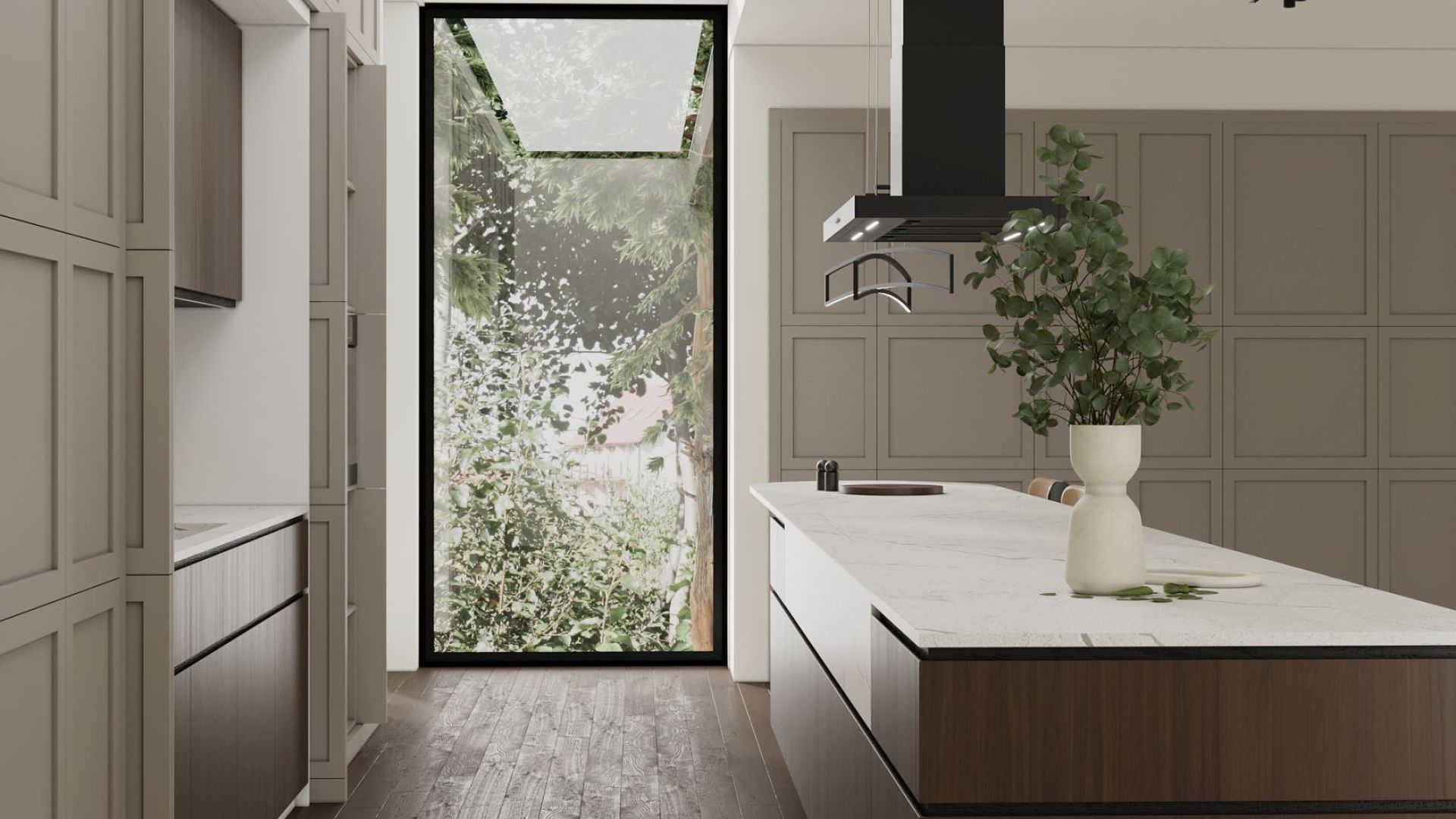 Витяжка острівна Sento Eco Island Black Matt - Чорний мат - Візуалізації 3