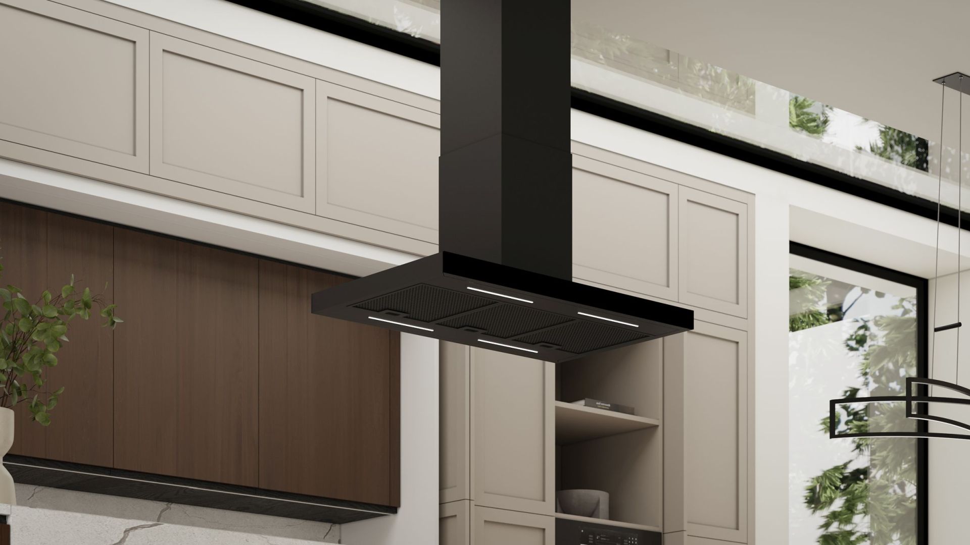 Витяжка острівна Sento Eco Island Black Matt - Чорний мат - Візуалізації 5