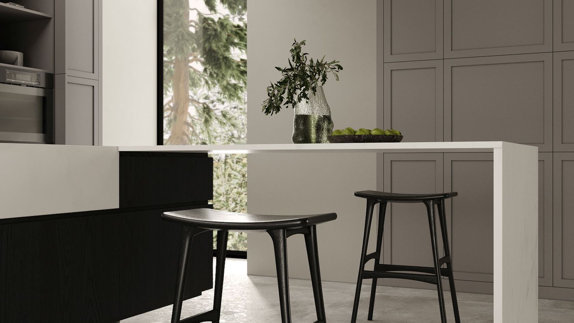 Витяжка острівна Sento Island Black Matt - Чорний мат - Візуалізації 3