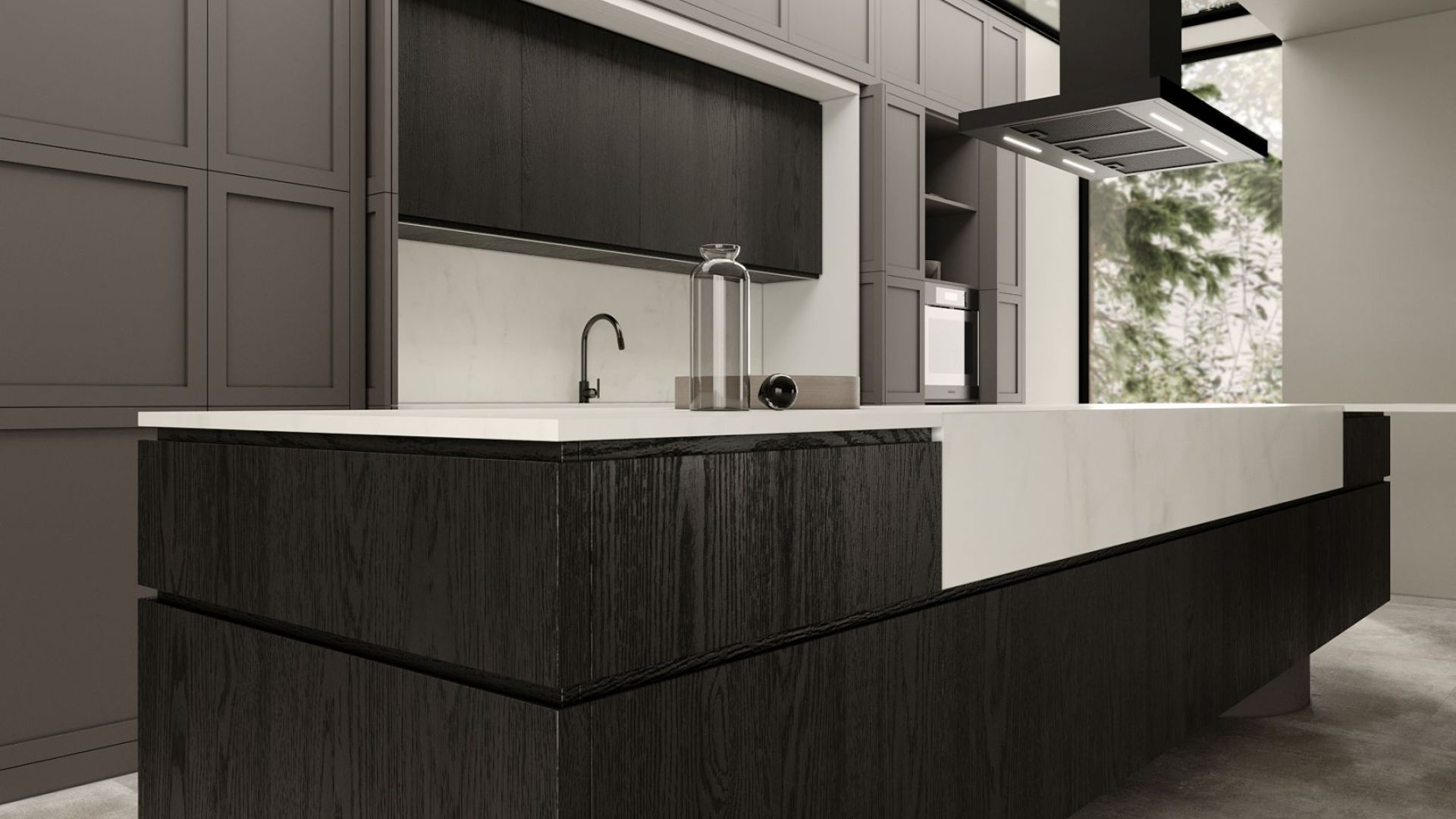 Витяжка острівна Sento Island Black Matt - Чорний мат - Візуалізації 4