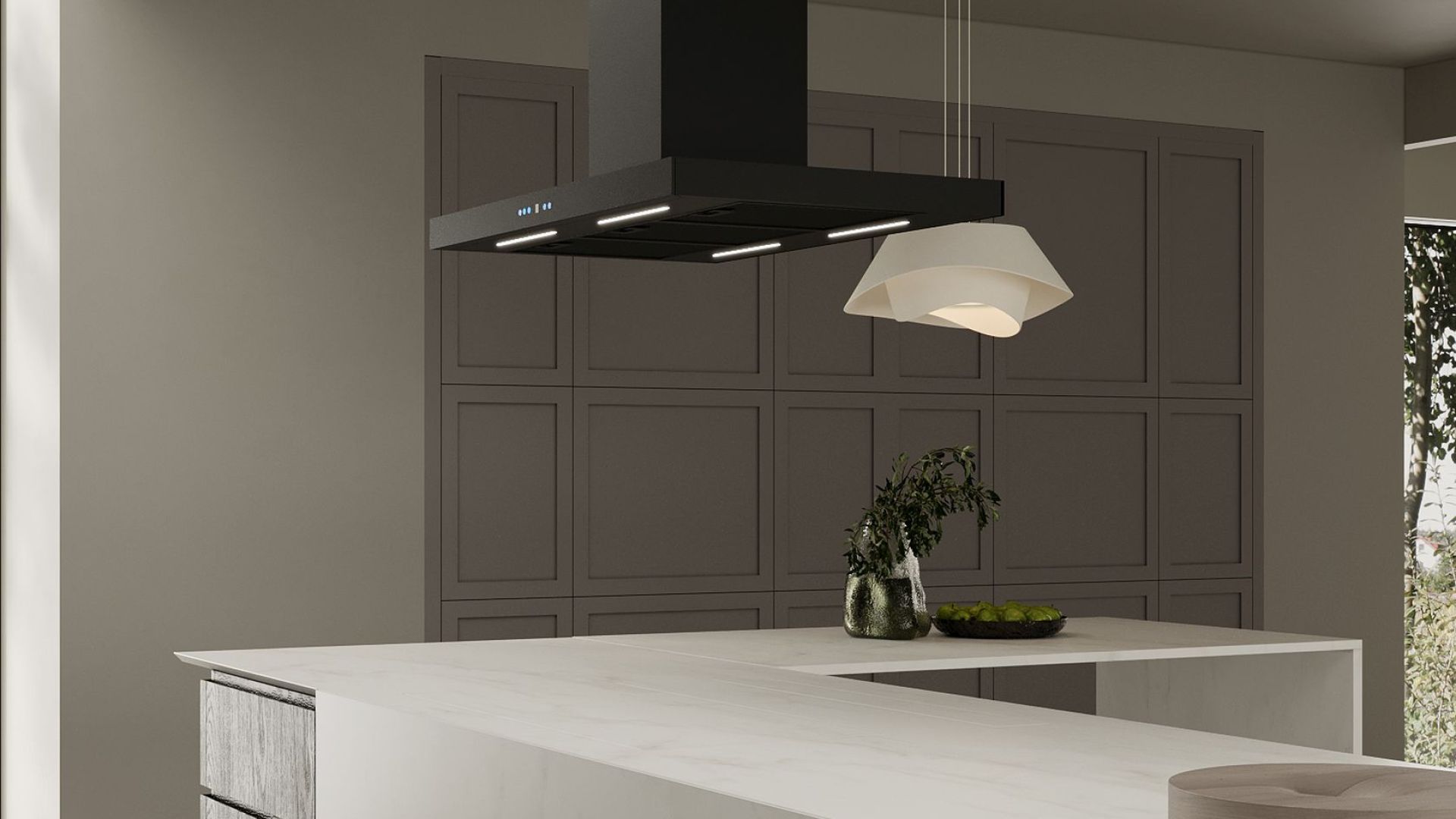 Витяжка острівна Sento Island Black Matt - Чорний мат - Візуалізації 9