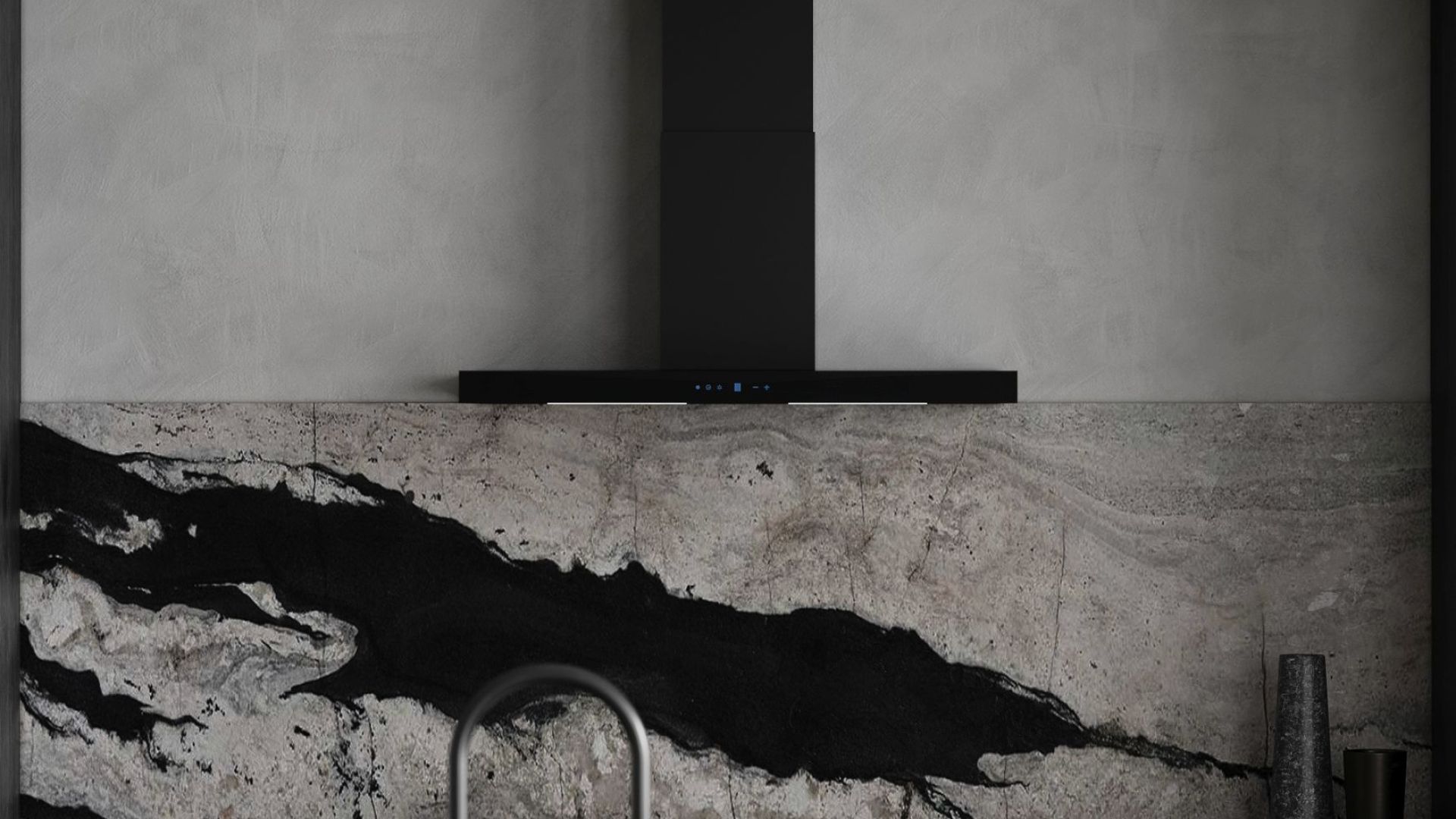 Витяжка пристінна Sento Black Matt - Чорний мат - Візуалізації 2