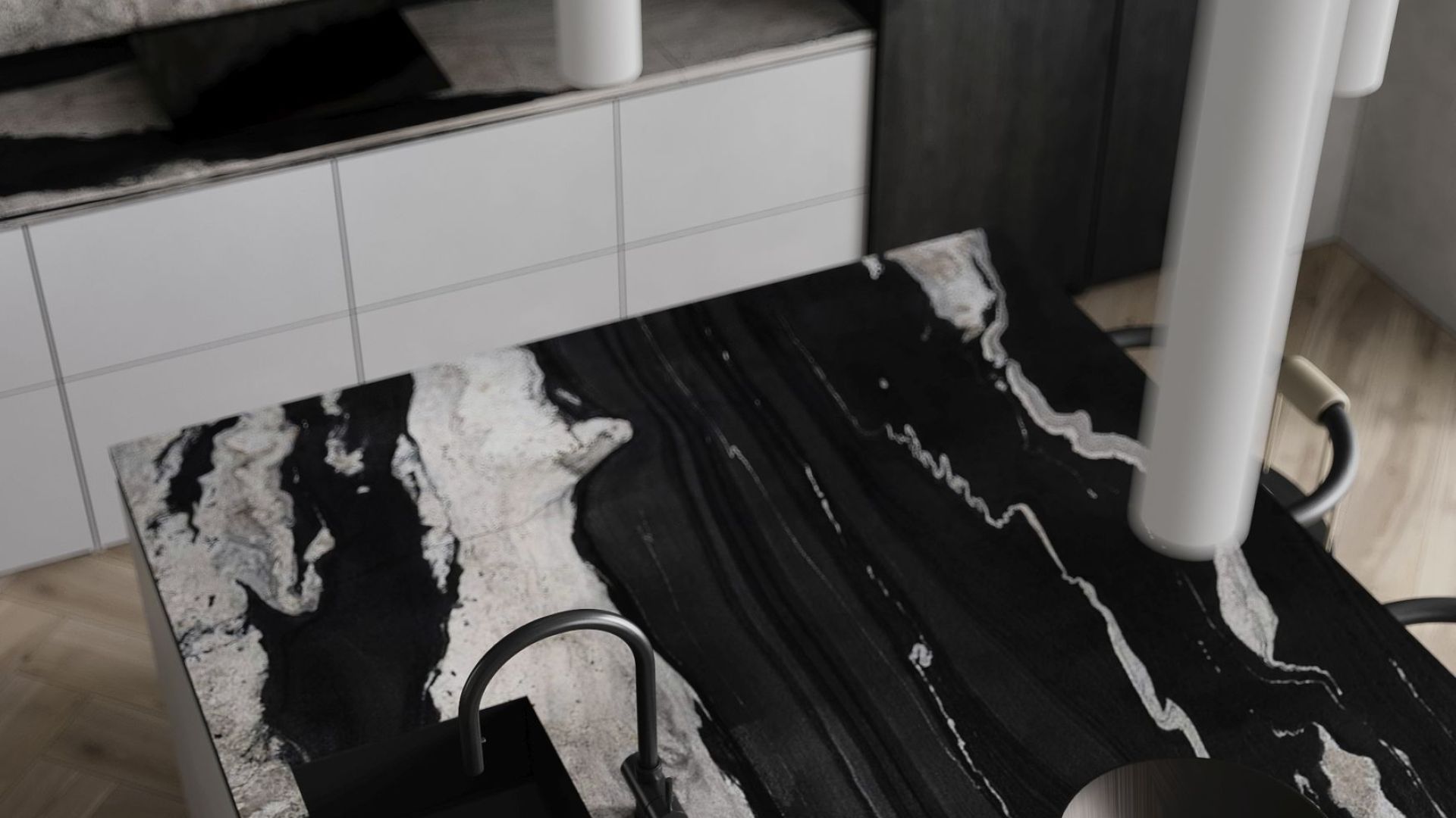 Витяжка пристінна Sento Black Matt - Чорний мат - Візуалізації 5