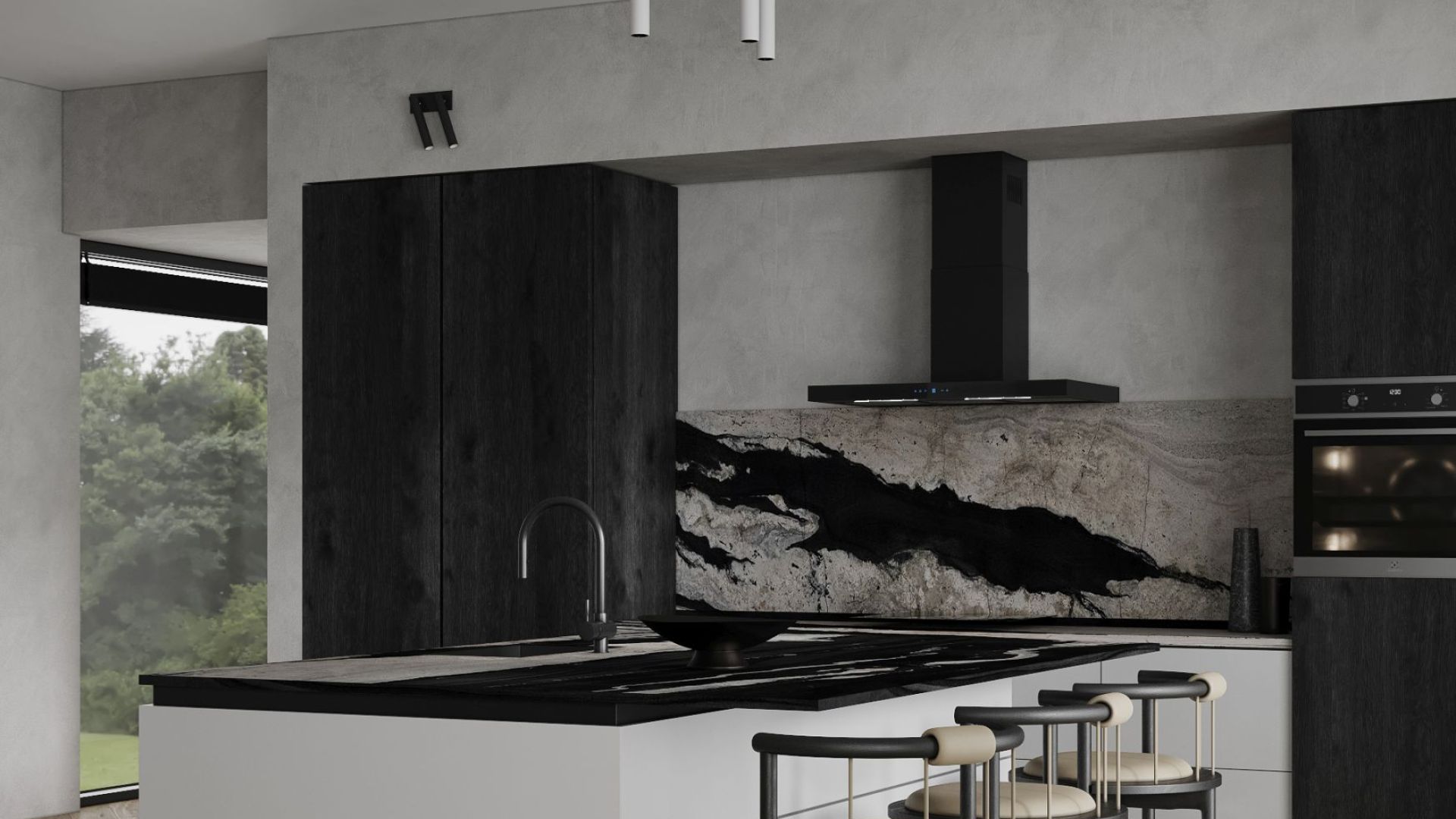 Витяжка пристінна Sento Black Matt - Чорний мат - Візуалізації 7