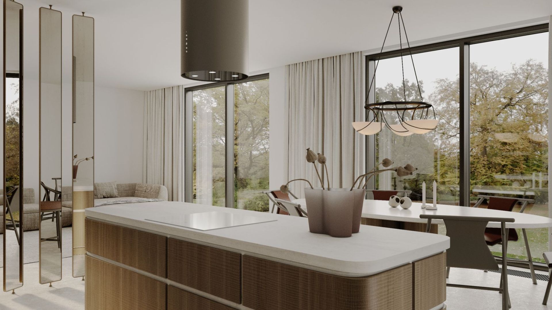 Витяжка острівна Tubo Taupe - Таупе - Візуалізації 6