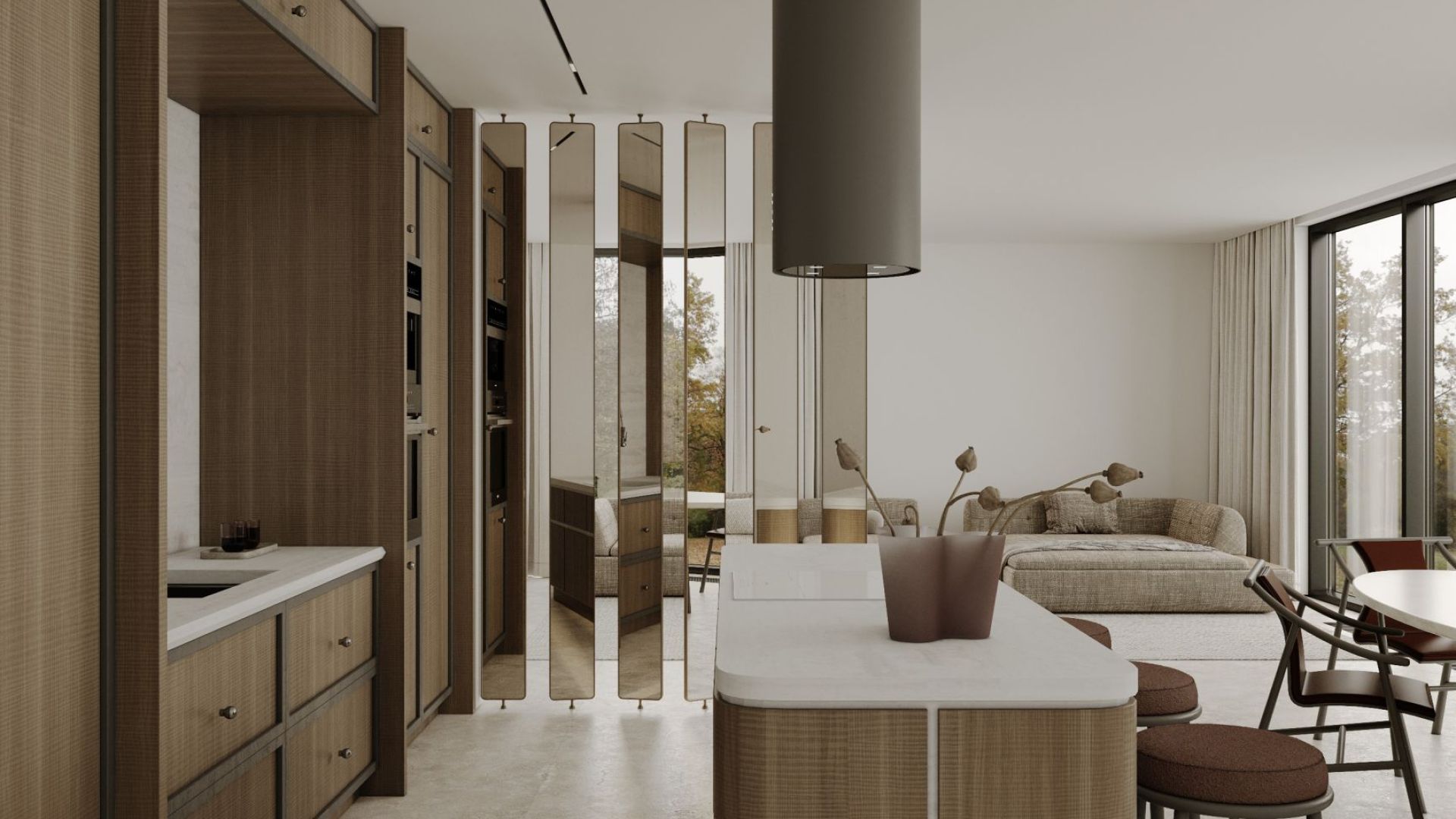 Витяжка острівна Tubo Taupe - Таупе - Візуалізації 9