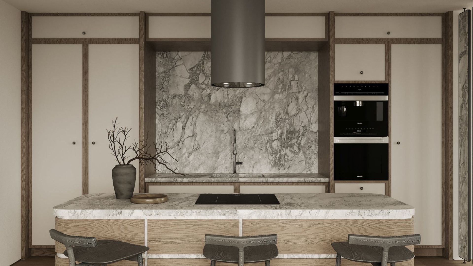 Витяжка острівна Tubo Antracyte - Антрацит - Візуалізації 2