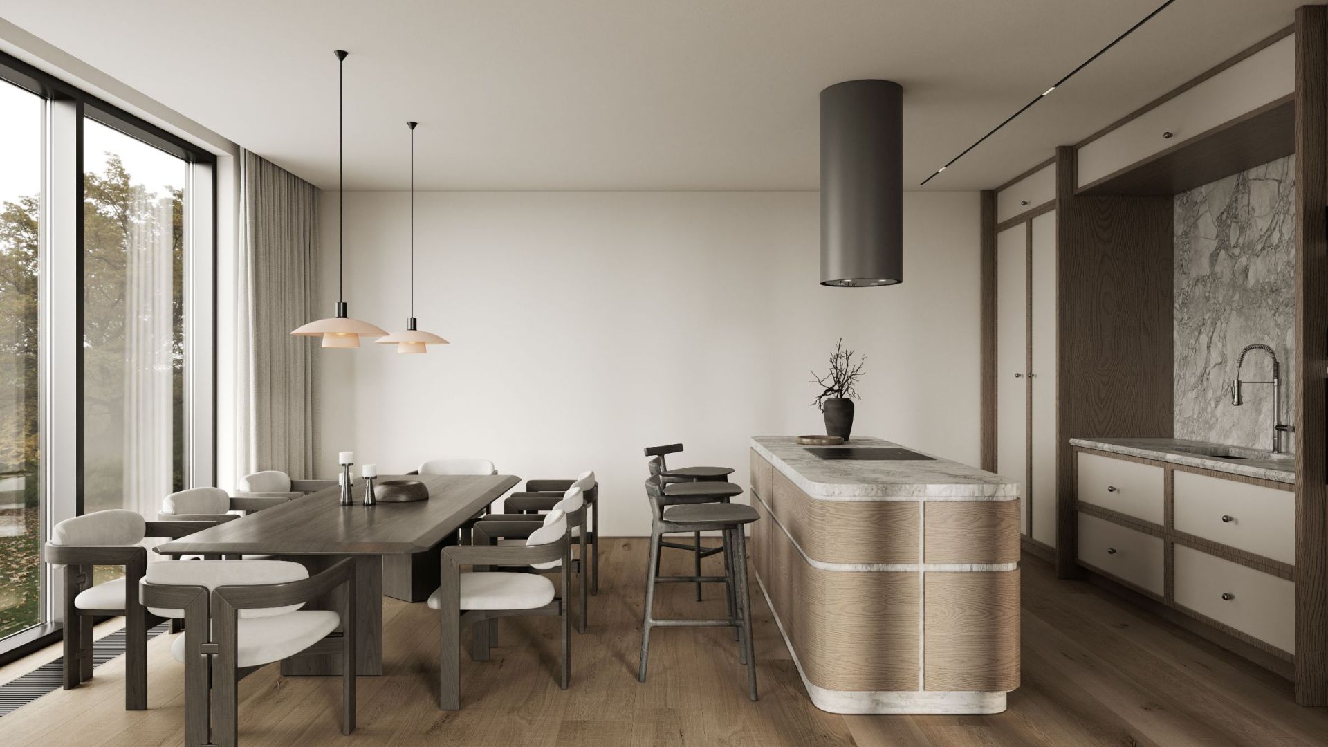 Витяжка острівна Tubo Antracyte - Антрацит - Візуалізації 4