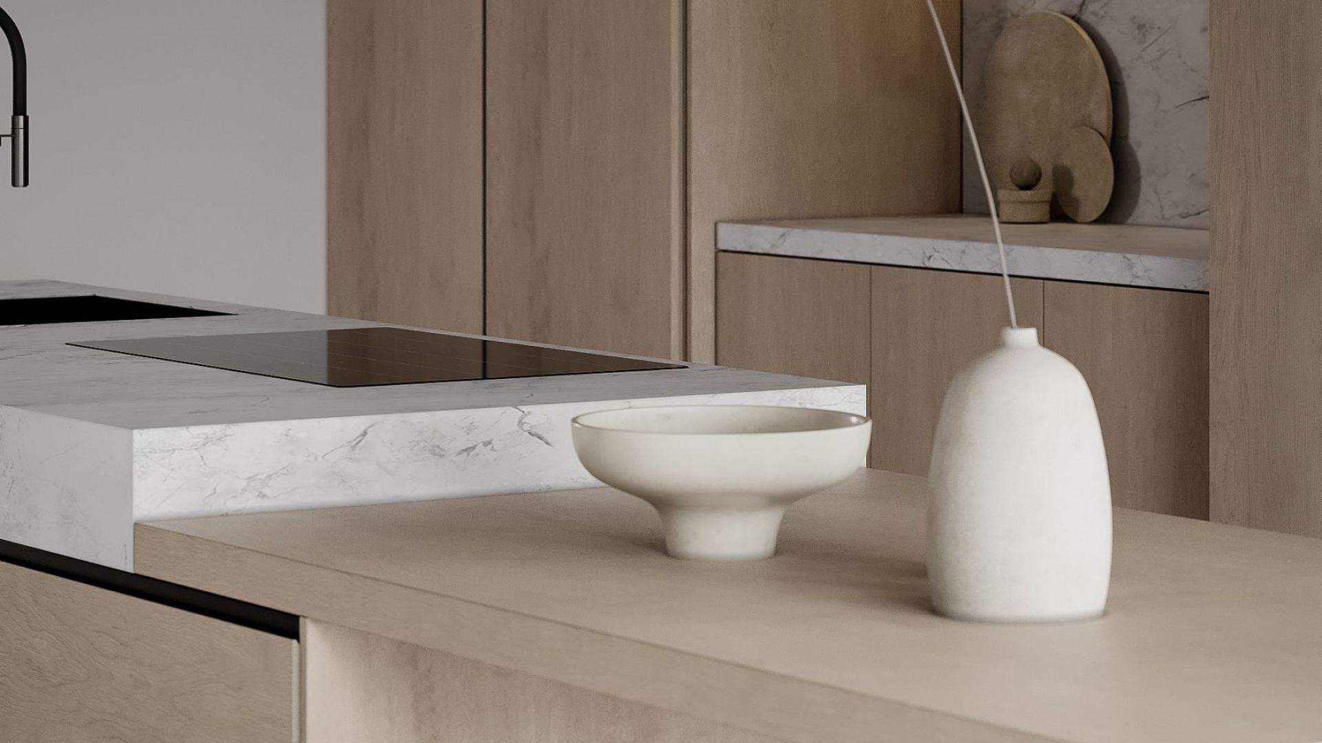 Витяжка острівна Tubo Black Matt Gesture Control - Чорний мат - Візуалізації 3