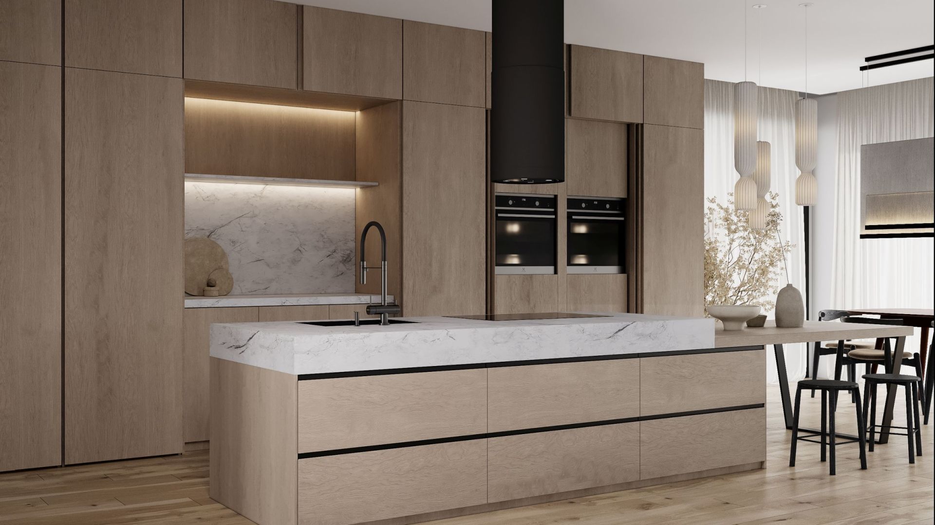 Витяжка острівна Tubo Black Matt Gesture Control - Чорний мат - Візуалізації 5