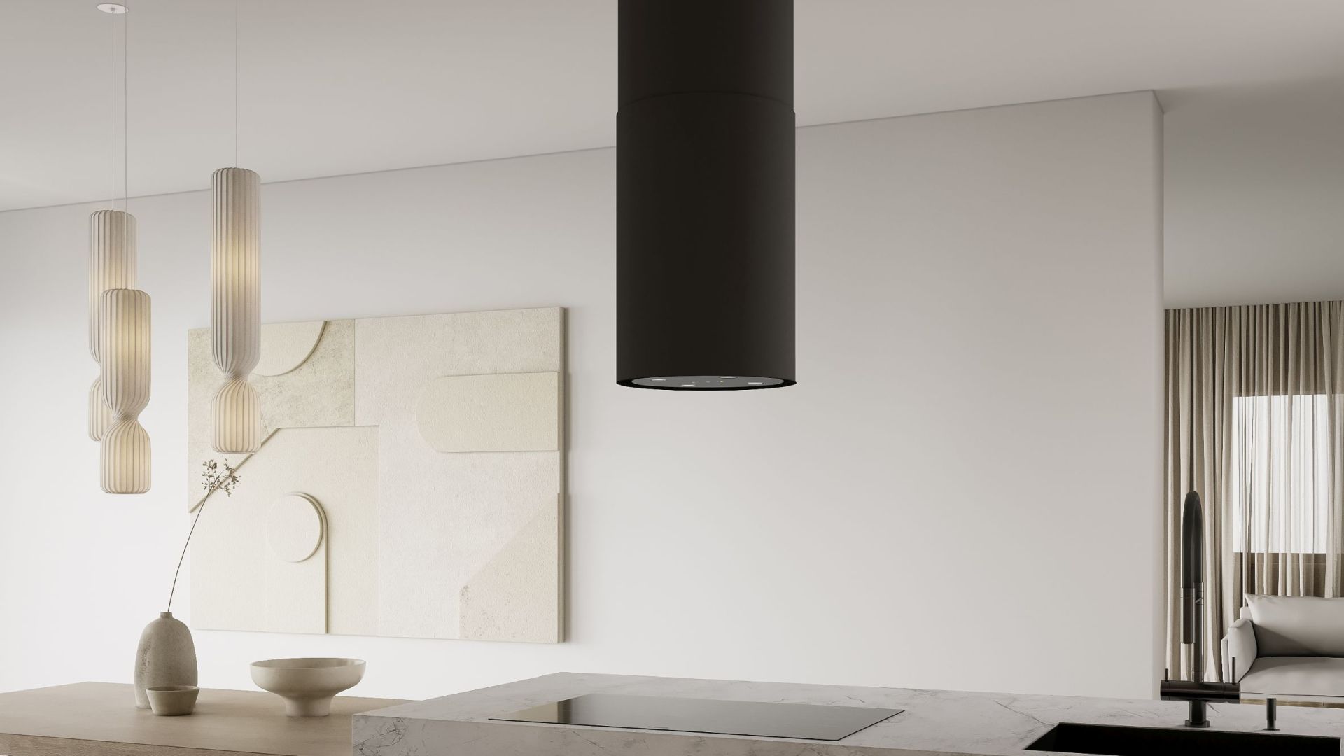 Витяжка острівна Tubo Black Matt Gesture Control - Чорний мат - Візуалізації 6