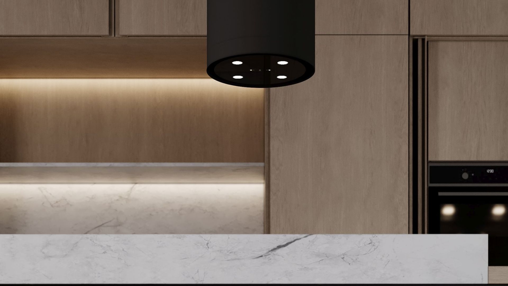 Витяжка острівна Tubo Black Matt Gesture Control - Чорний мат - Візуалізації 8