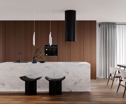 Витяжка острівна Tubo Black Matt - Чорний мат - 40 см - Візуалізації