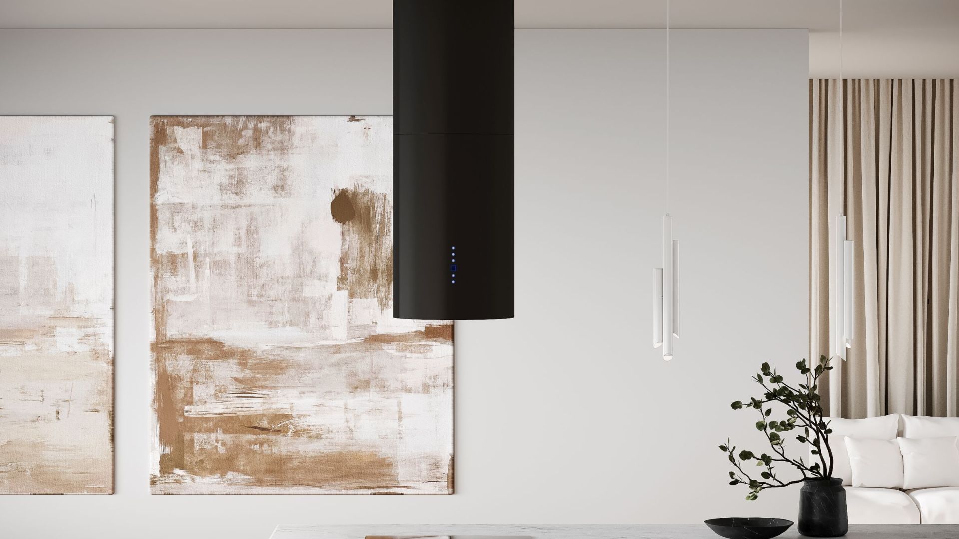 Витяжка острівна Tubo Black Matt - Чорний мат - Візуалізації 6