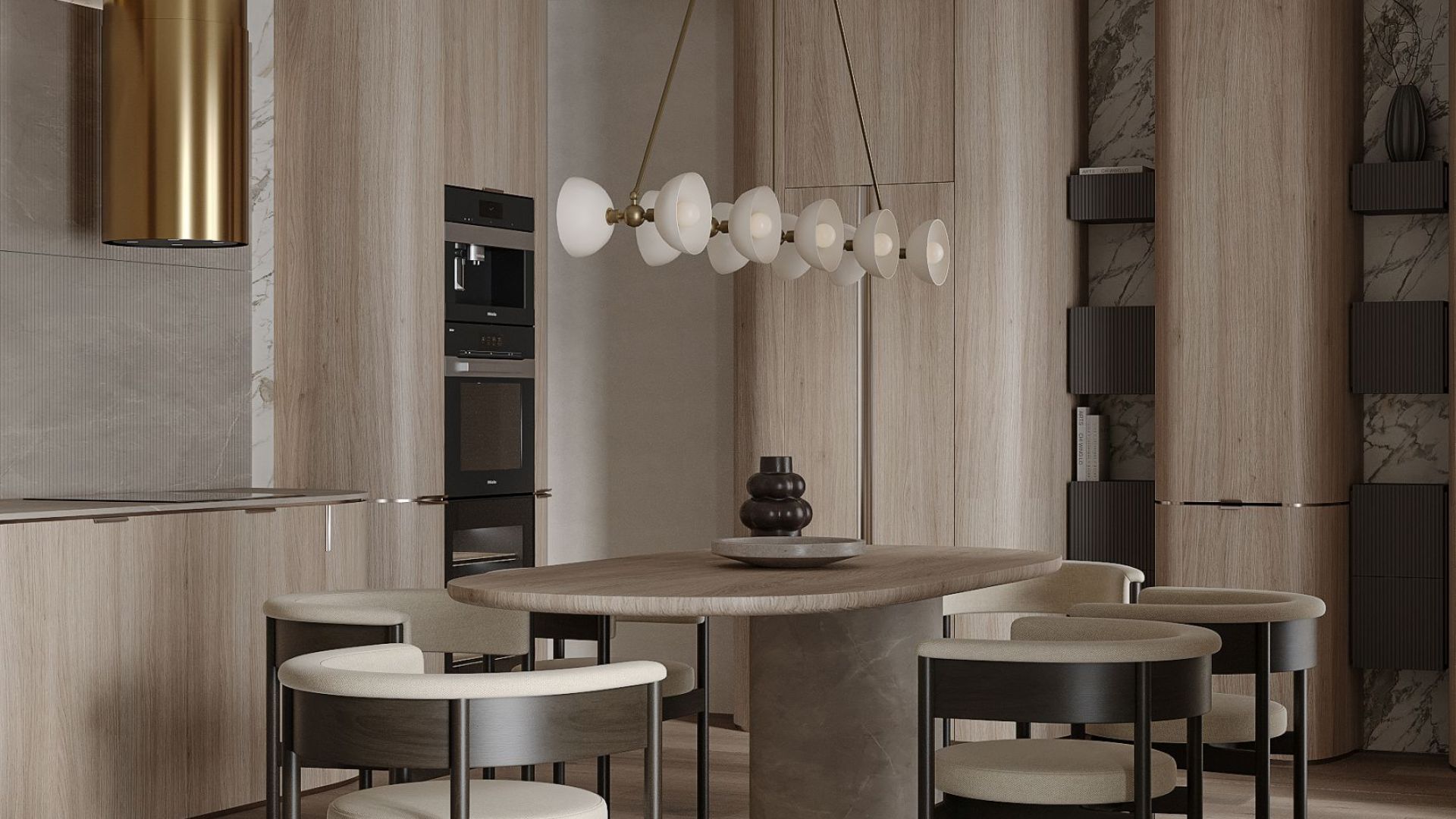 Витяжка острівна Tubo Royal Gold Gesture Control - Золото - Візуалізації 3