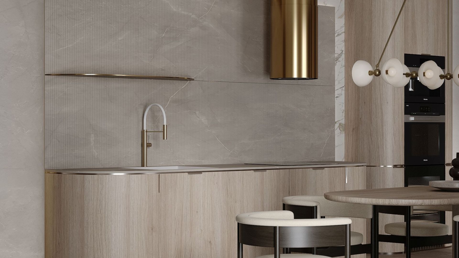 Витяжка острівна Tubo Royal Gold Gesture Control - Золото - Візуалізації 4