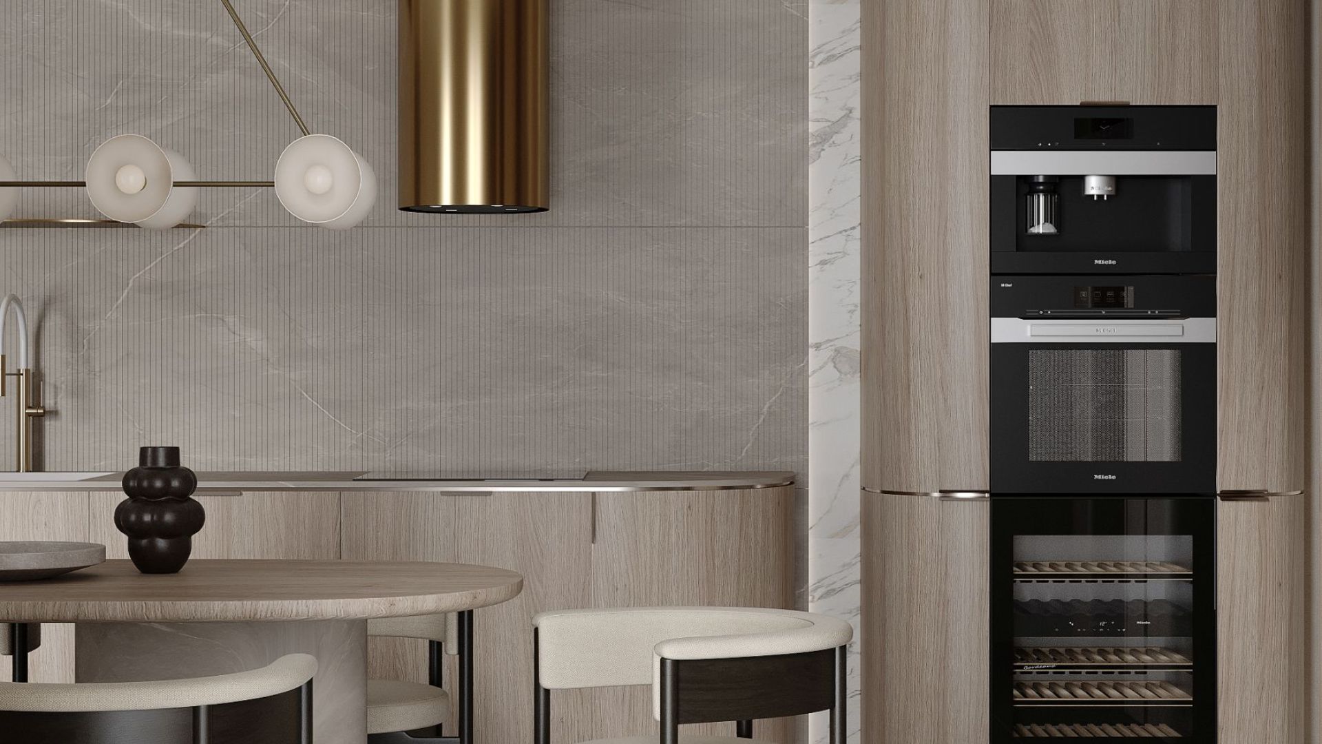 Витяжка острівна Tubo Royal Gold Gesture Control - Золото - Візуалізації 6