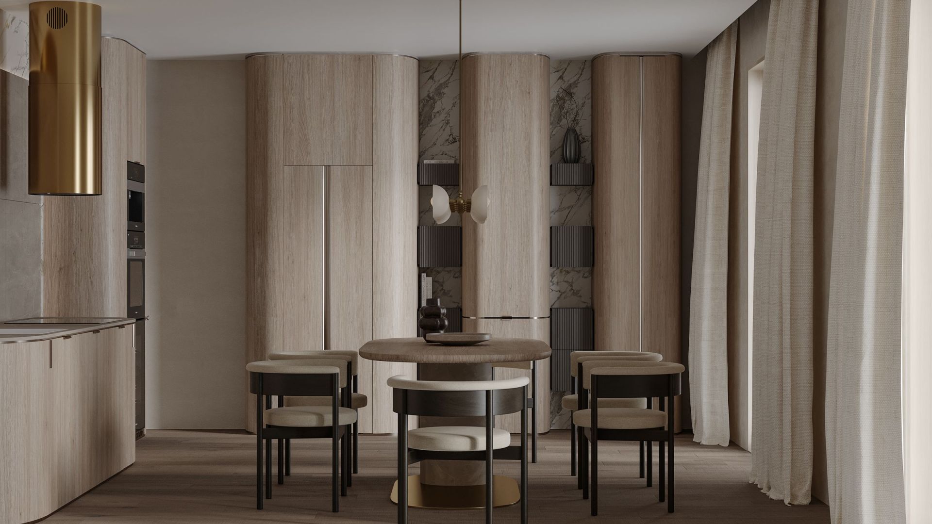 Витяжка острівна Tubo Royal Gold Gesture Control - Золото - Візуалізації 9