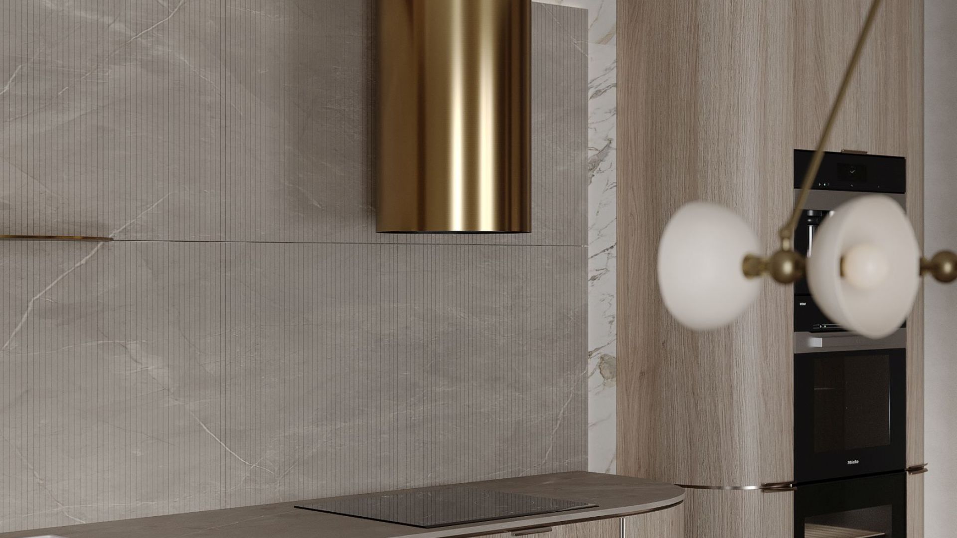 Витяжка острівна Tubo Royal Gold Gesture Control - Золото - Візуалізації 7