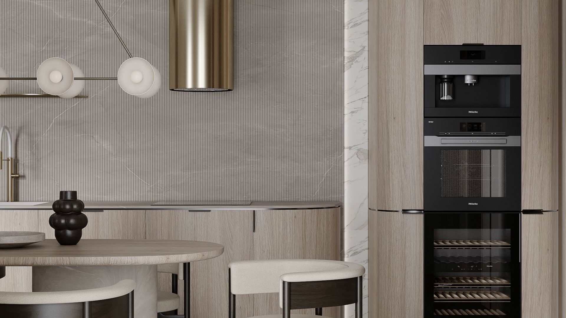 Витяжка острівна Tubo Sterling Gold Gesture Control - Золото - Візуалізації 8