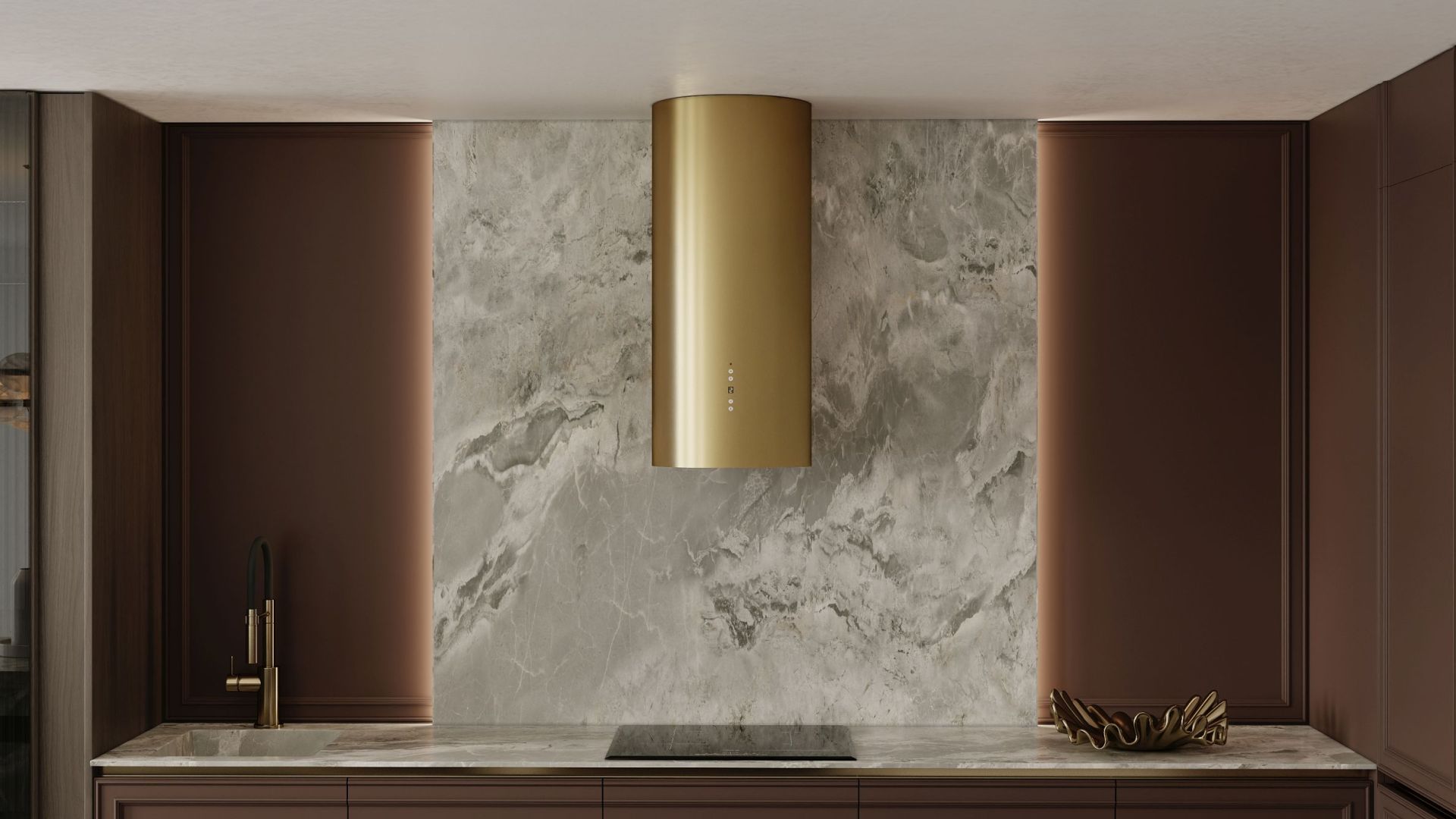 Витяжка пристінна Cylindro OR Gold BLDC - Золото - Візуалізації