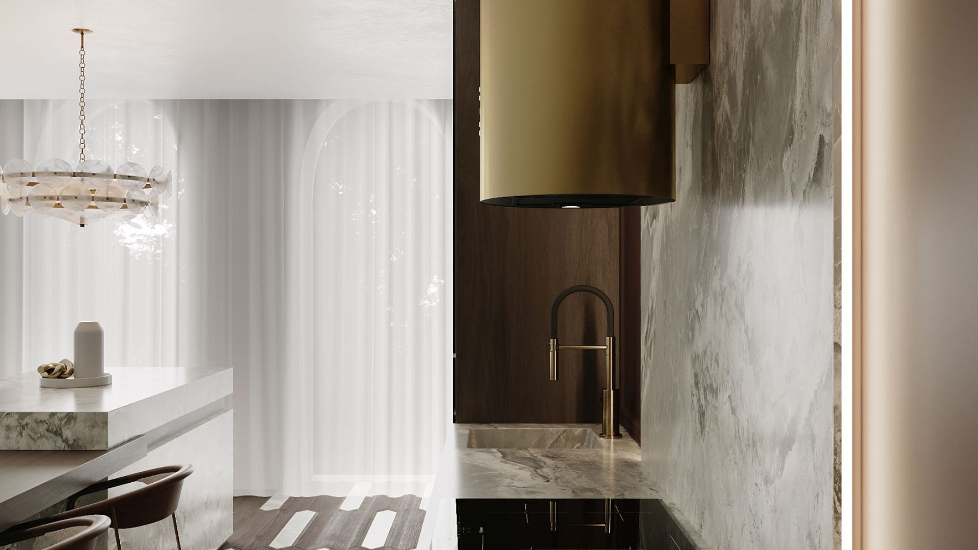 Витяжка пристінна Cylindro OR Gold BLDC - Золото - Візуалізації 6