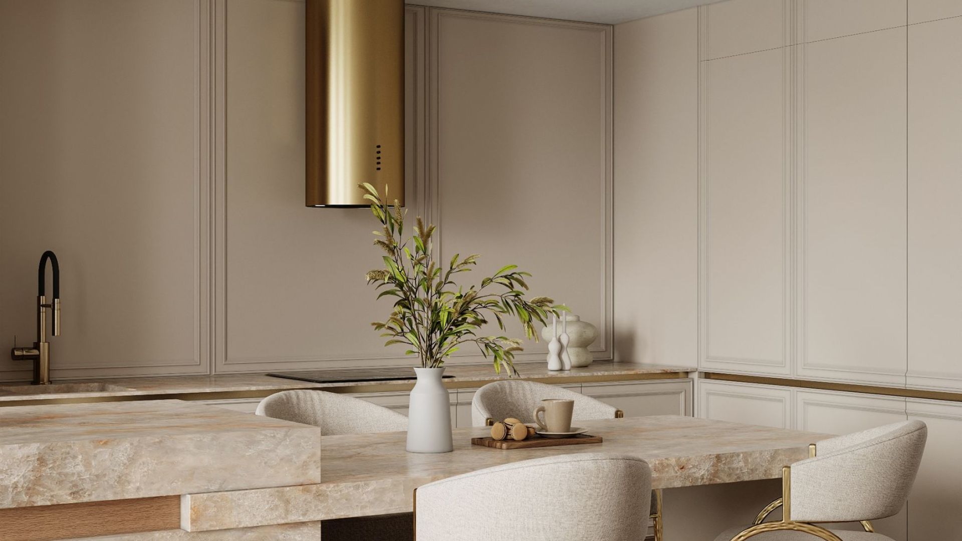 Витяжка пристінна Cylindro OR Eco Gold - Золото - Візуалізації 5