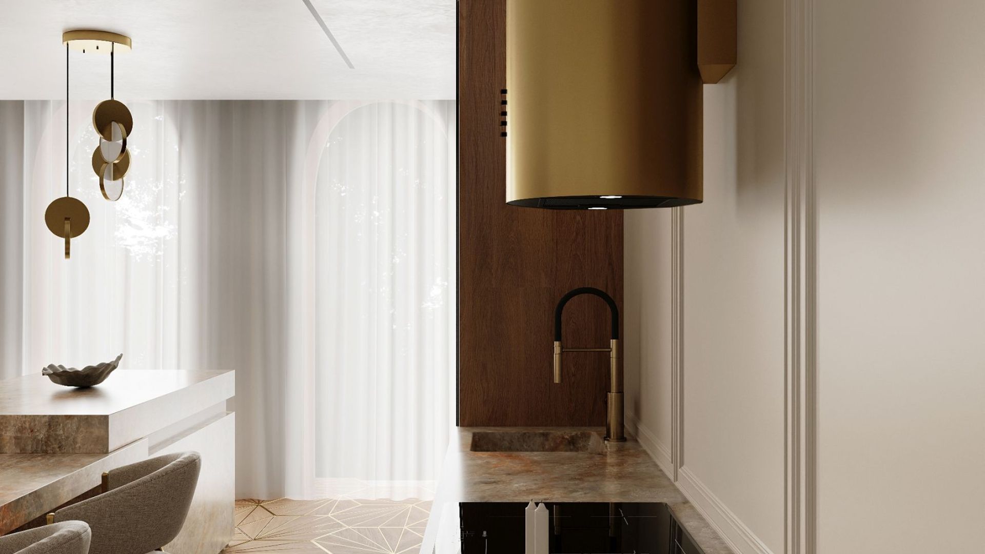 Витяжка пристінна Cylindro OR Eco Gold - Золото - Візуалізації 6