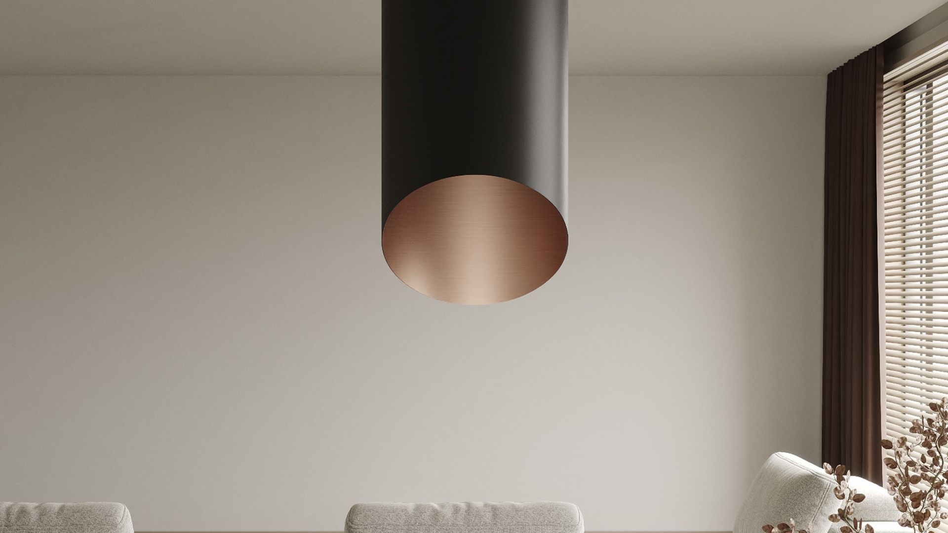 Витяжка острівна Hiro Color Black-Copper - Чорний мат/Мідь - Візуалізації 3