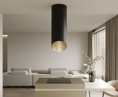 Витяжка острівна Hiro Color Black-Gold - Чорний мат/Золото - 40 см - Візуалізації