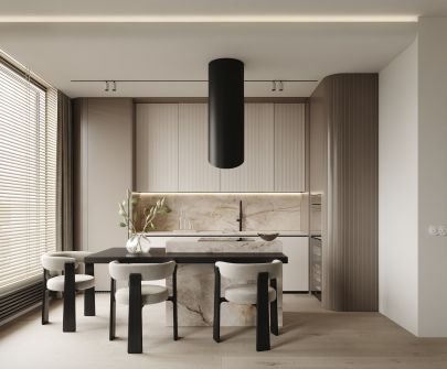 Витяжка острівна Hiro Color Black-Kashmir - Чорний мат/Кашемір - 40 см - Візуалізації