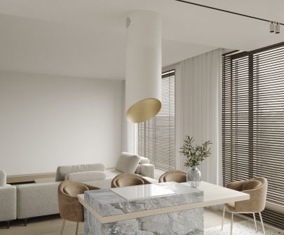 Витяжка острівна Hiro Color White-Gold - Білий мат/Золото - 40 см - Візуалізації