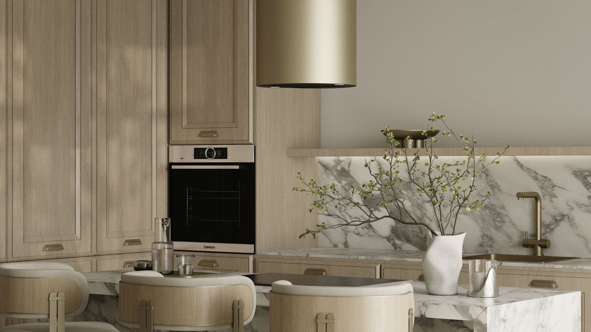 Витяжка острівна Cylindro Eco Gold - Золото - Візуалізації 5