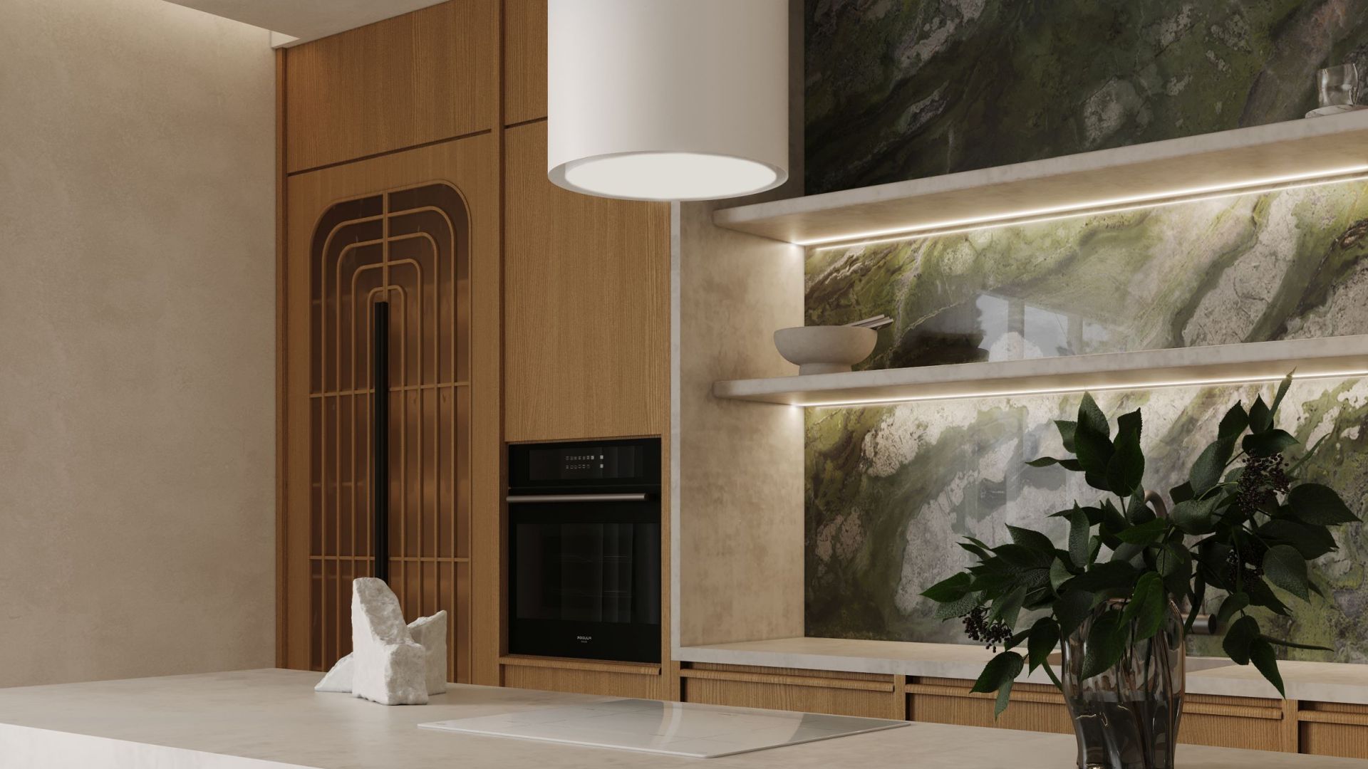 Витяжка острівна Voliera N3 White Gesture Control - Білий матовий - Візуалізації 6